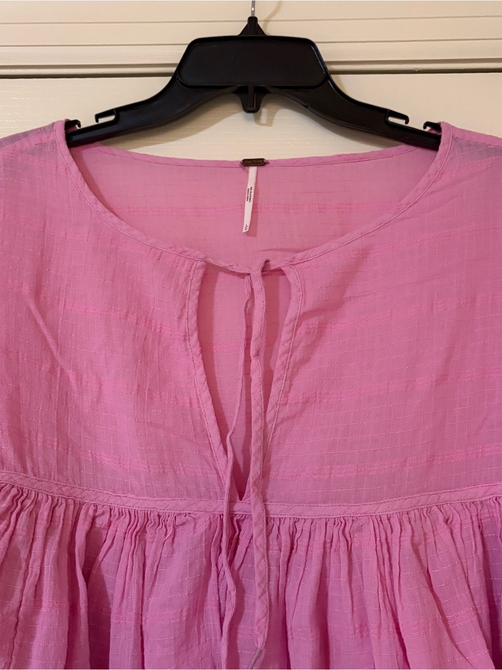 Free People Pink Billowy Peasant Top - Picture 3 of 10
